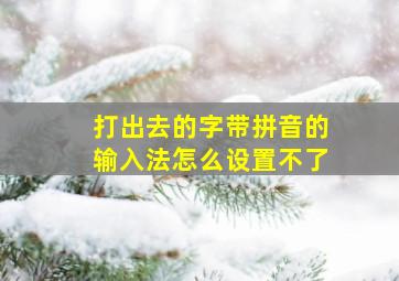 打出去的字带拼音的输入法怎么设置不了