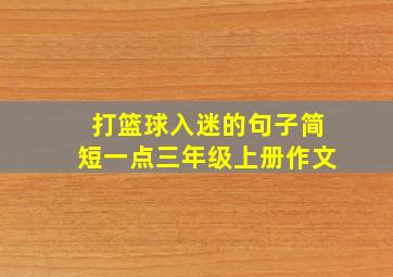 打篮球入迷的句子简短一点三年级上册作文