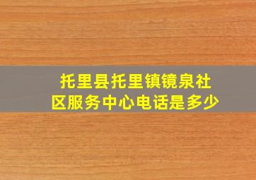 托里县托里镇镜泉社区服务中心电话是多少