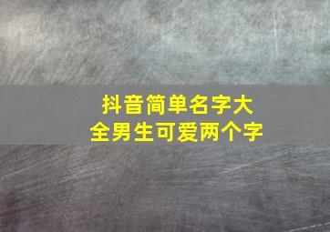 抖音简单名字大全男生可爱两个字