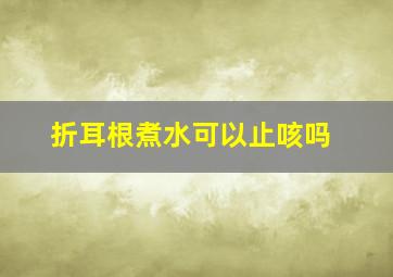 折耳根煮水可以止咳吗