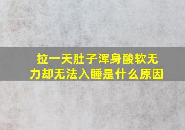 拉一天肚子浑身酸软无力却无法入睡是什么原因