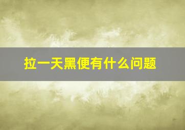 拉一天黑便有什么问题