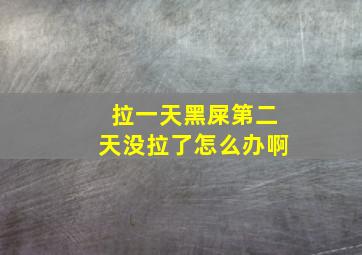 拉一天黑屎第二天没拉了怎么办啊