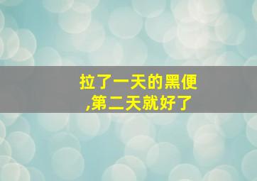 拉了一天的黑便,第二天就好了