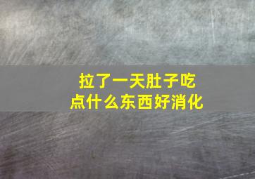 拉了一天肚子吃点什么东西好消化