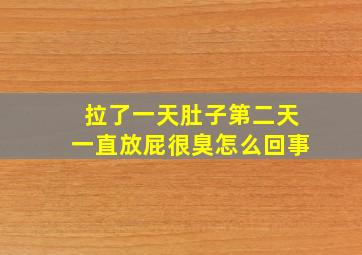 拉了一天肚子第二天一直放屁很臭怎么回事