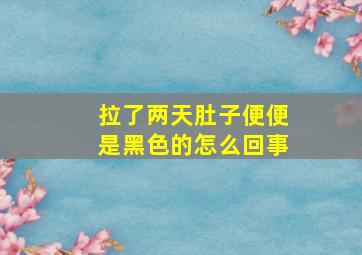 拉了两天肚子便便是黑色的怎么回事