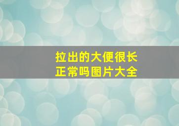 拉出的大便很长正常吗图片大全