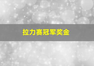 拉力赛冠军奖金