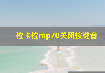 拉卡拉mp70关闭按键音