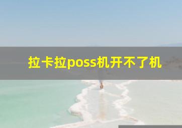 拉卡拉poss机开不了机