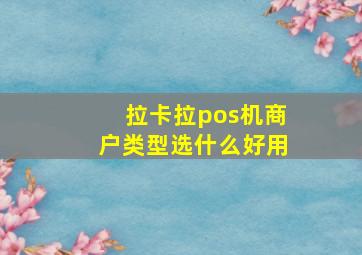 拉卡拉pos机商户类型选什么好用