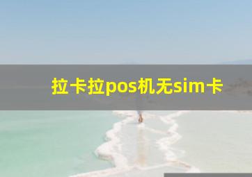 拉卡拉pos机无sim卡