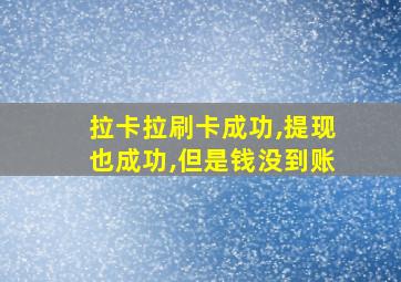 拉卡拉刷卡成功,提现也成功,但是钱没到账