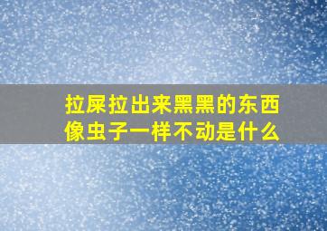 拉屎拉出来黑黑的东西像虫子一样不动是什么