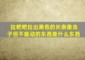 拉粑粑拉出黑色的长条像虫子但不能动的东西是什么东西