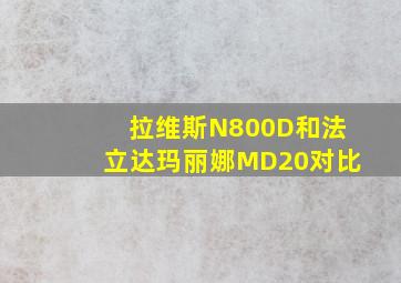 拉维斯N800D和法立达玛丽娜MD20对比