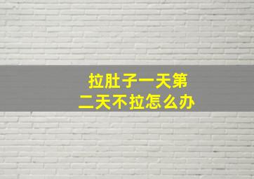 拉肚子一天第二天不拉怎么办