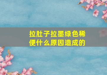 拉肚子拉墨绿色稀便什么原因造成的