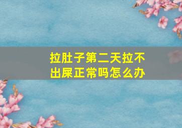 拉肚子第二天拉不出屎正常吗怎么办