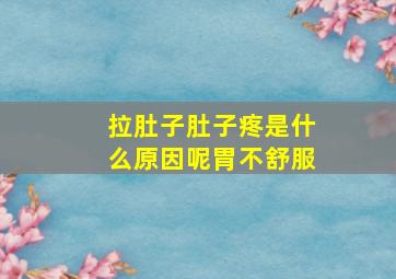 拉肚子肚子疼是什么原因呢胃不舒服