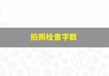 拍照检查字数