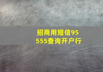 招商用短信95555查询开户行