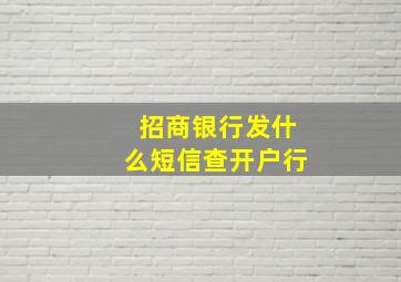 招商银行发什么短信查开户行