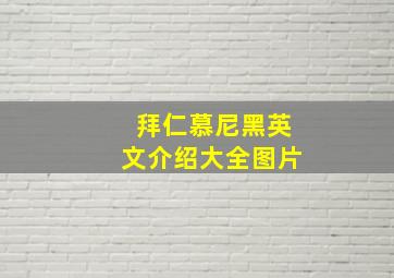 拜仁慕尼黑英文介绍大全图片