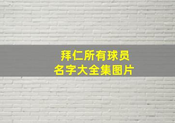 拜仁所有球员名字大全集图片