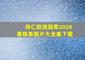 拜仁欧冠冠军2020赛程表图片大全集下载