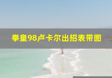 拳皇98卢卡尔出招表带图