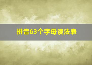 拼音63个字母读法表