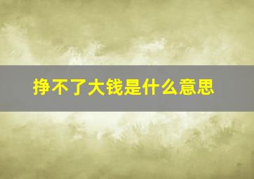 挣不了大钱是什么意思