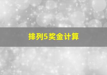 排列5奖金计算