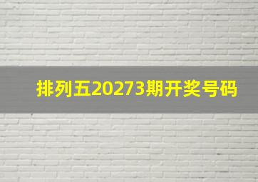 排列五20273期开奖号码