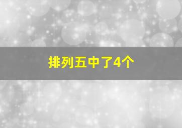 排列五中了4个