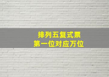 排列五复式票第一位对应万位