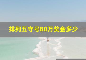 排列五守号80万奖金多少