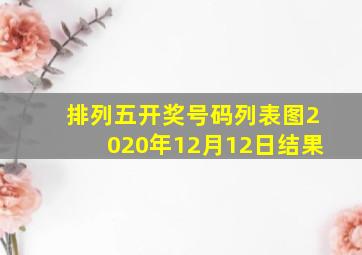 排列五开奖号码列表图2020年12月12日结果