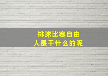 排球比赛自由人是干什么的呢