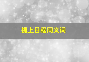 提上日程同义词