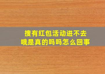 搜有红包活动进不去哦是真的吗吗怎么回事