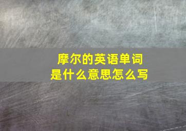 摩尔的英语单词是什么意思怎么写