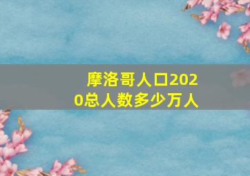 摩洛哥人口2020总人数多少万人