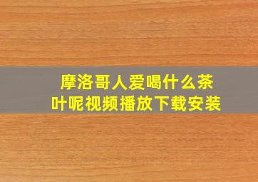 摩洛哥人爱喝什么茶叶呢视频播放下载安装