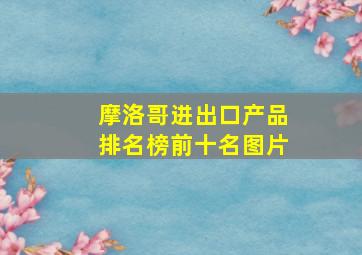 摩洛哥进出口产品排名榜前十名图片