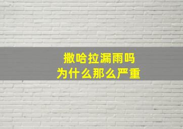 撒哈拉漏雨吗为什么那么严重