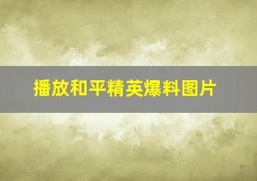 播放和平精英爆料图片